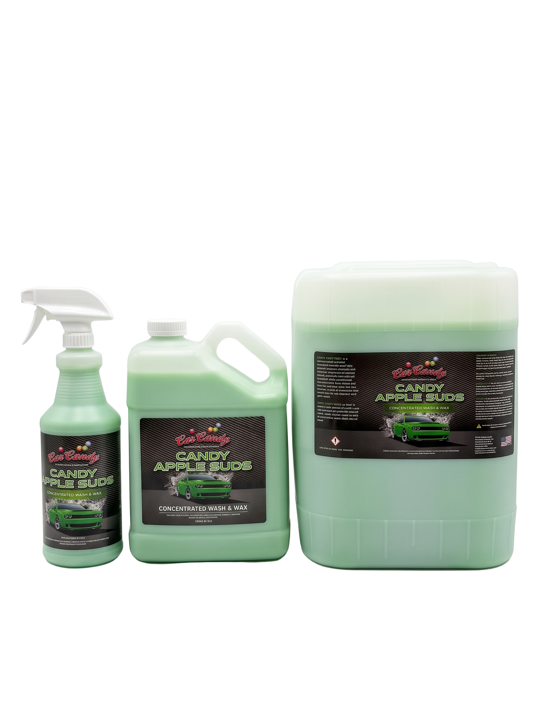 Car Candy Candy Apple Suds in 32 oz, 1 gallon and 5 gallon sizes