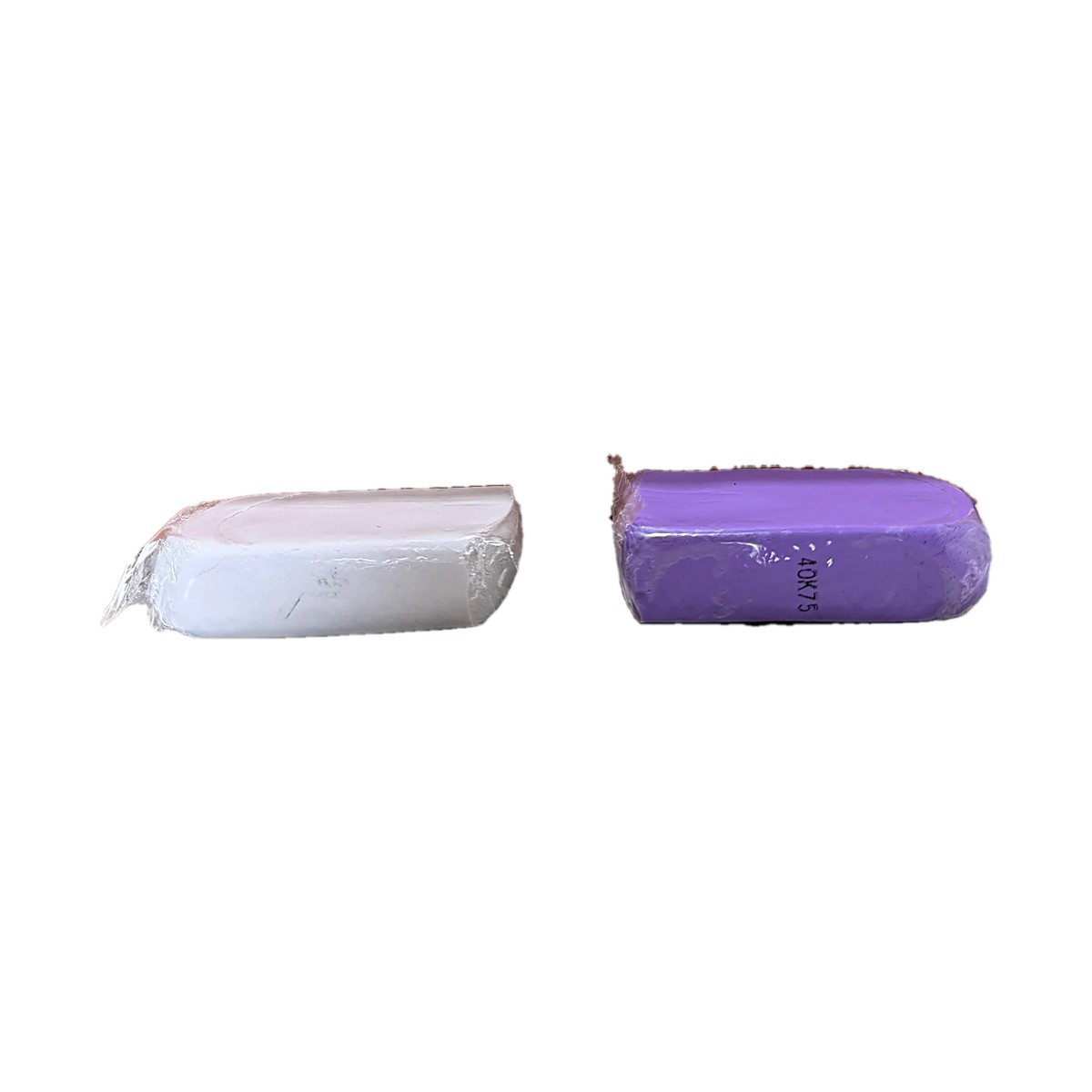 White and purple detailing clay bars