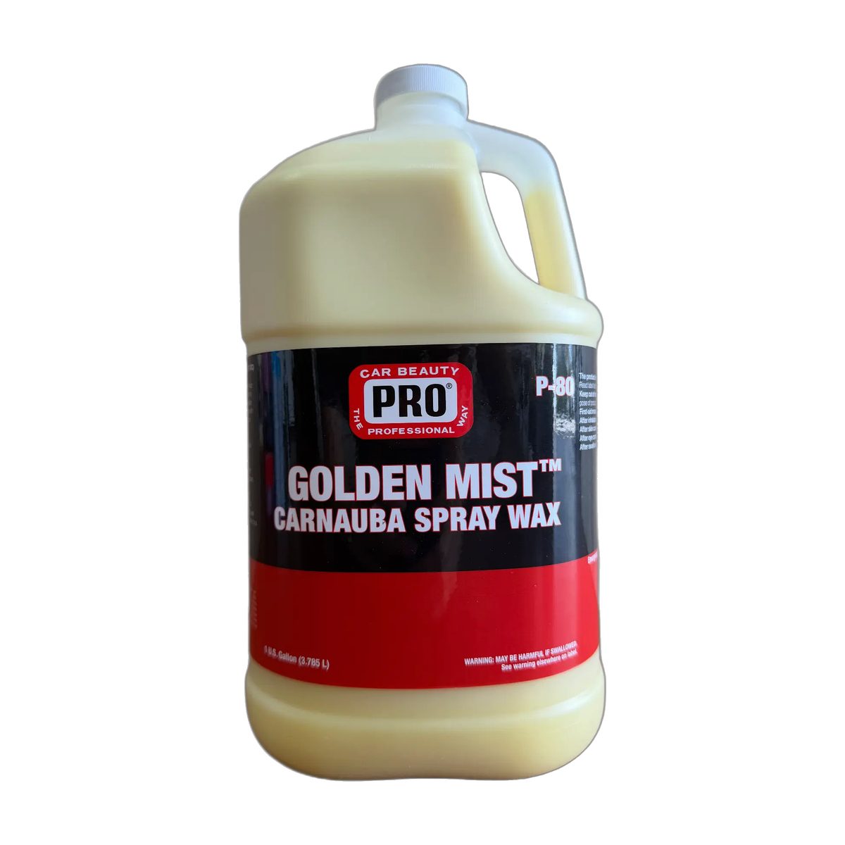 Car Beauty Pro Golden Mist Carnauba Spray Wax 1 gallon jug