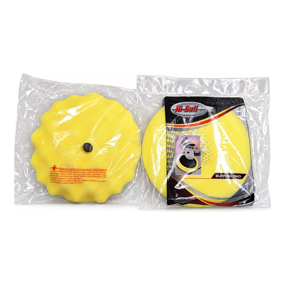Hi-Buff yellow waffle foam buffing pad