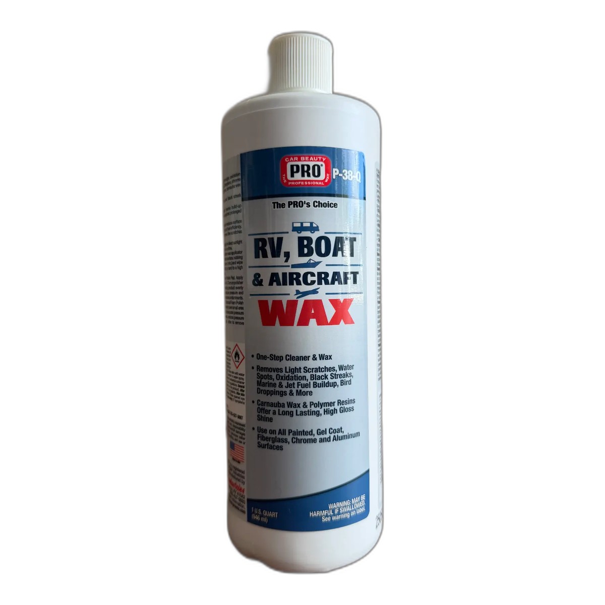 Car Beauty Pro P-38 RV, Boat & Aircraft Wax 32 oz